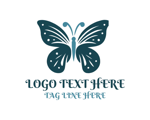 Butterfly Sunset Flight Nature Logo