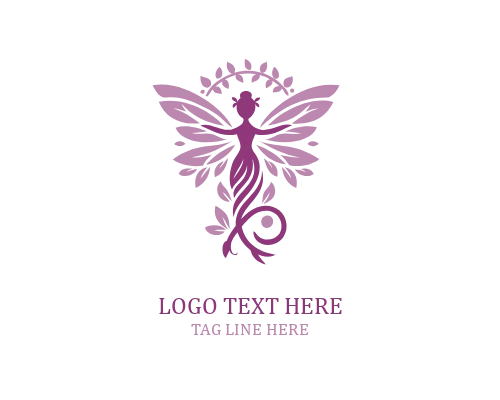 Butterfly Wings Fairy Logo