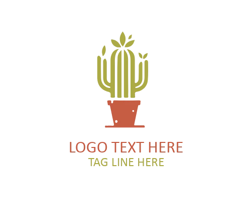 Cactus Outline Brand Logo