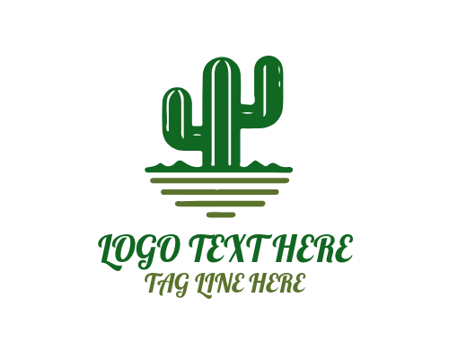 Cactus Under Starry Desert Night Logo