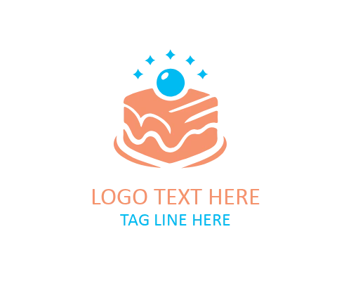 Cafe Cake Slice Logo