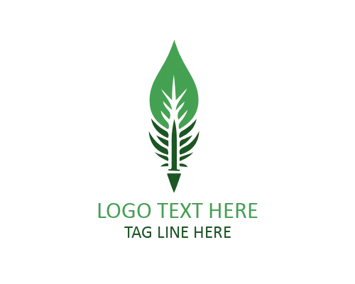 Calligraphy Art Feather Pen Logo