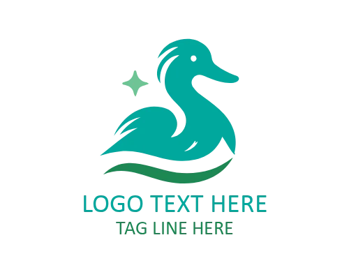 Calligraphy Duck Logo for Elegant Branding