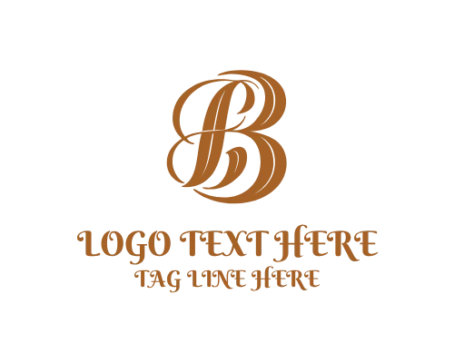Calligraphy Initial letter B Logo