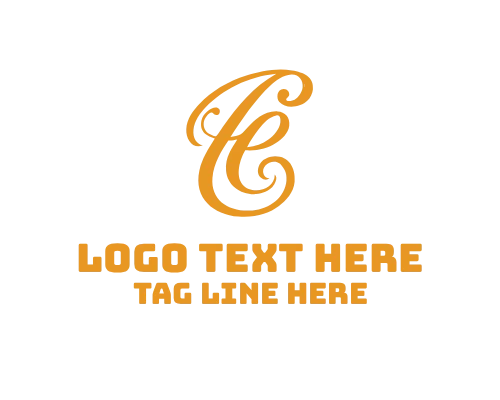 Calligraphy letter E Logo