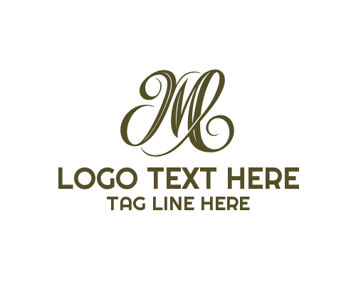 Calligraphy Letter M Logo
