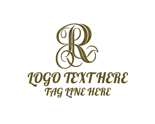 Calligraphy Letter R Logo