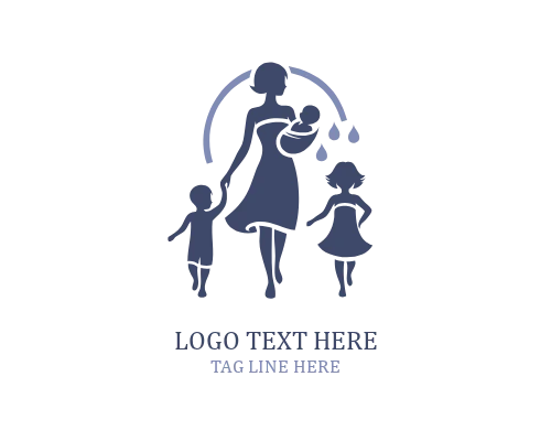 Calm Family Nurture Mom And Baby Logo