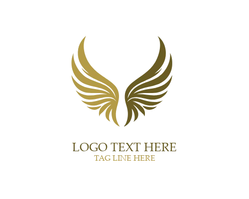 Calm Feather Angel Wings Logo