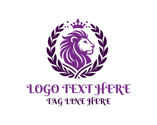 Calm Lion Silhouette Majesty Logo
