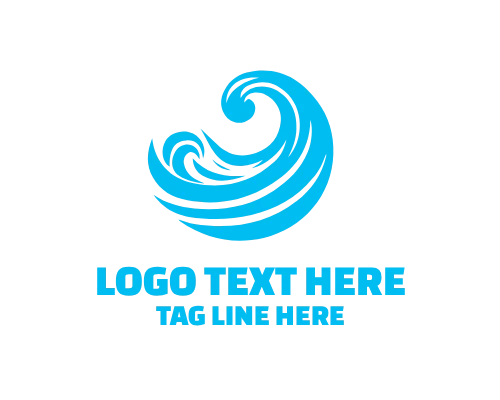 Calm Ocean Wave Icon Logo