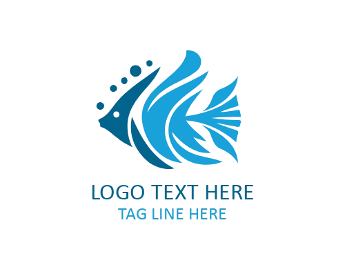 Calm Water Tropical Fish Flat Logo