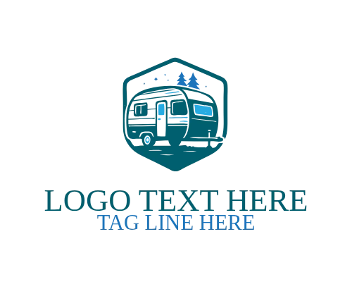 Camping Caravan Badge Logo