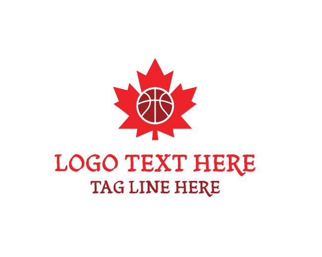 Canadian Basketball Maple Ball Logo logo template preview