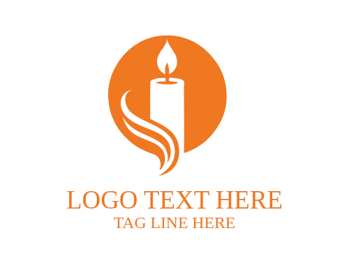 Candle Flame Heart Logo