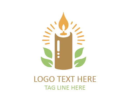 Candle Flame Symbol Logo