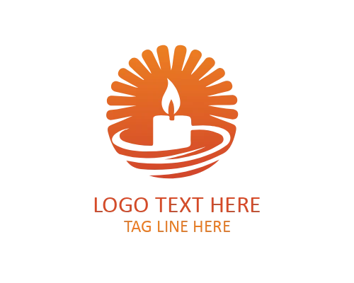Candle Light Icon Minimal Logo