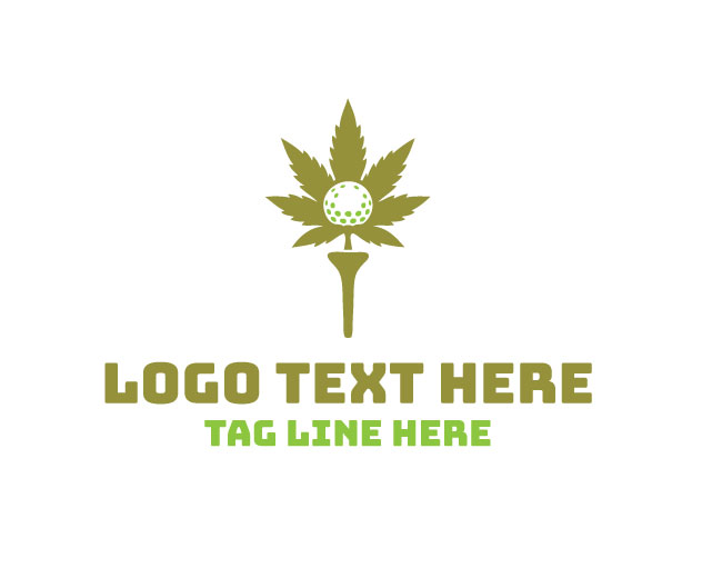  Cannabis Leaf Golf Fairway Logo