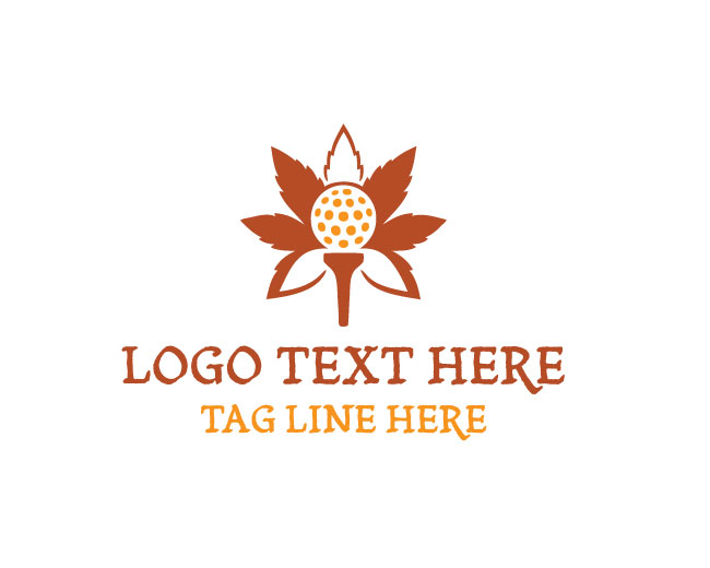 Cannabis Leaf Golf Nature Logo