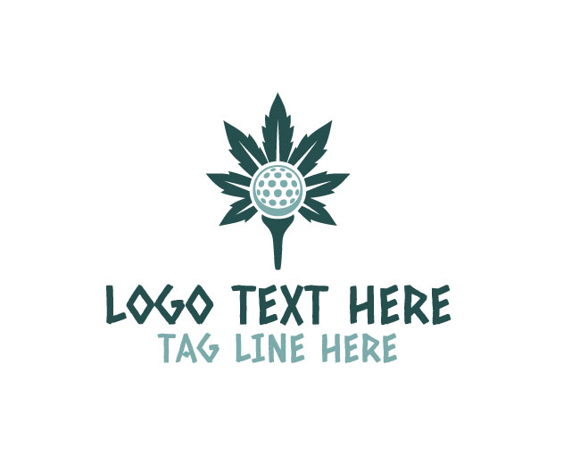  Cannabis Leaf Golf Putt Logo
