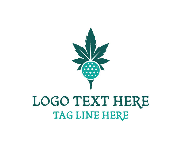  Cannabis Leaf Golf Swing Design Logo