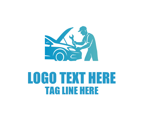 Car Outline With Tools Logo