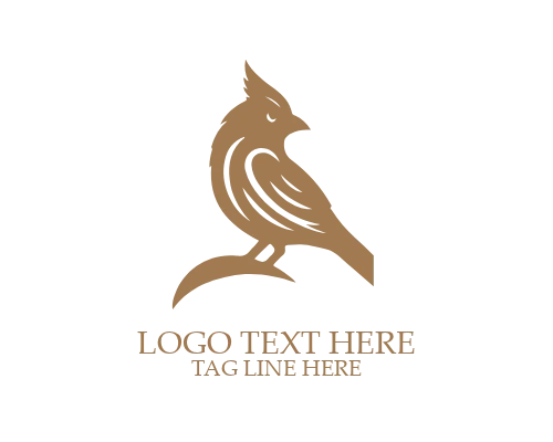 Cardinal Bird Sitting symbol logo