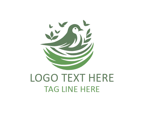 Care Home Nesting Bird Logo for Childcare and Protection Branding