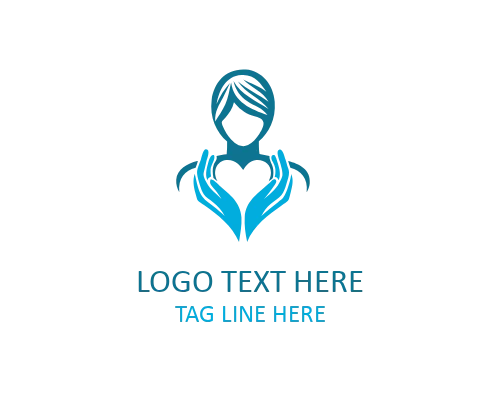 Caring Hands Caregiver Logo for Compassionate Healthcare Services