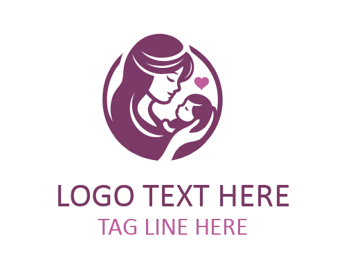 Caring Heart Mom And Baby Logo