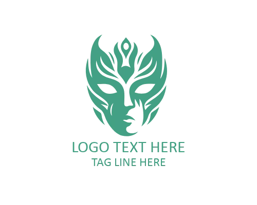 Carnival Mask Flat Logo for Entertainment and Festival Brands