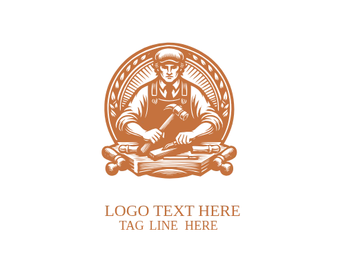 carpentry modern wood logo