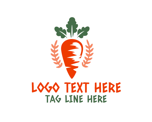 Carrot Plant Logo for Farm and Garden Branding