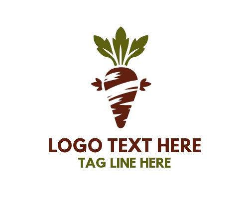 Carrot Slice Healthy Food Logo