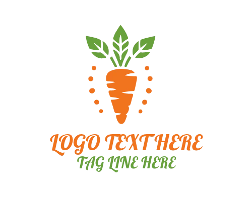 Carrot Vegan Logo for Plant Based Food Branding