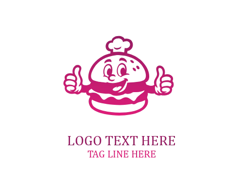Cartoon Burger Mascot Logo