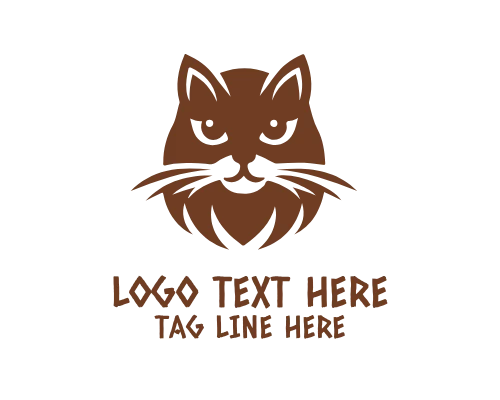 Cartoon Cat Face Logo