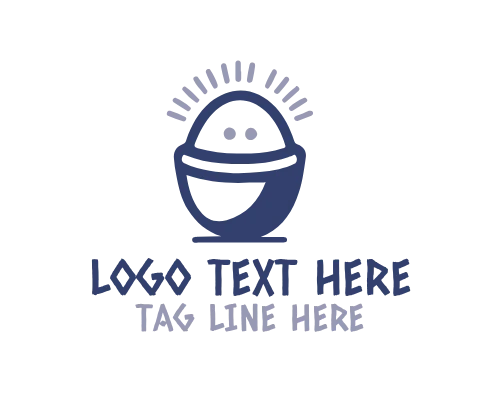Cartoon Cute Egg Logo
