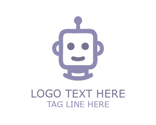 Cartoon Robot Mascot Logo for Tech Companies