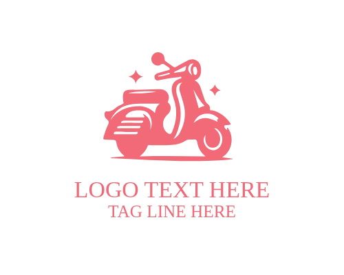 Cartoon Style Scooter Logo