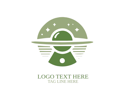  Cartoon UFO Alien Logo