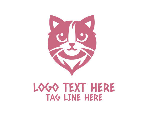 Cat Heart Outline Logo