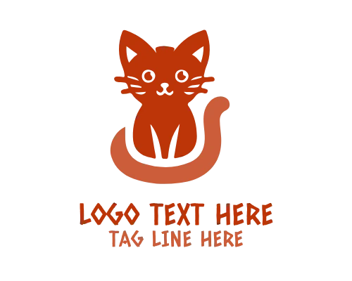 Cat Tail Heart Logo Design