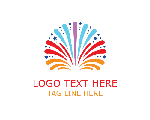 Celebration Badge Fireworks Logo for Events and Festival Identity