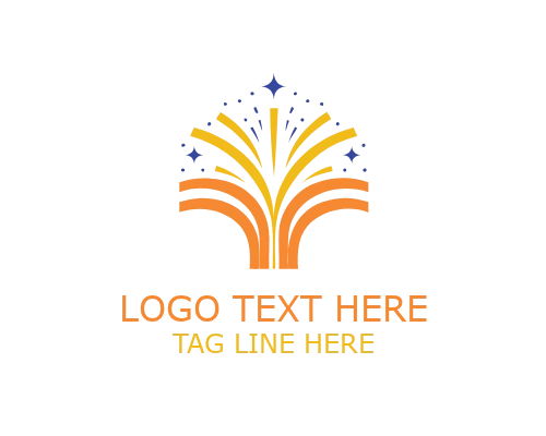 Celebration Emblem Fireworks Logo for Event and Festival Branding