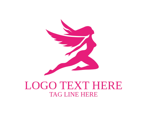 Celestial Flying Woman Logo Representing Spirituality