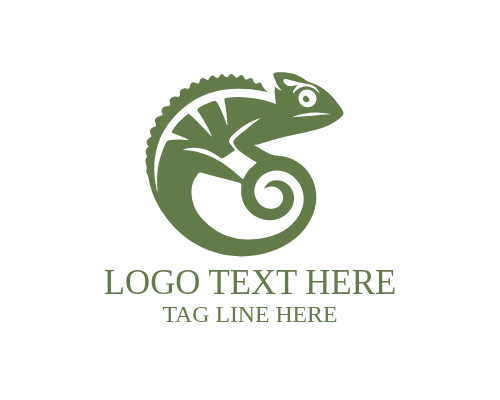 Chameleon Illustration Logo for Creative and Nature Brands