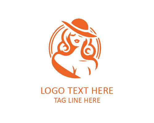 Chic Retro Lady Logo Design