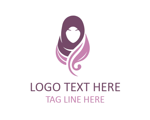 Chic Veiled Hijab Woman Mark Logo