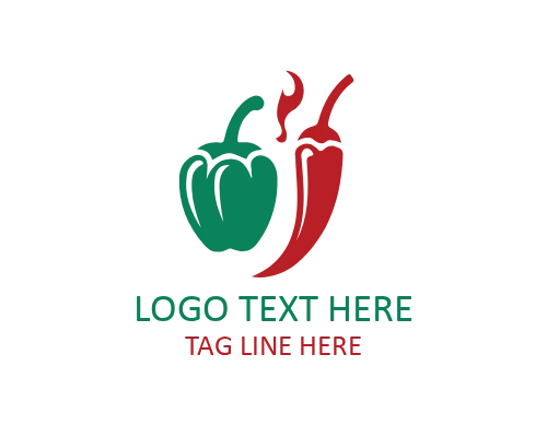 Chili Leaf Outline Logo for Fresh Food Brands